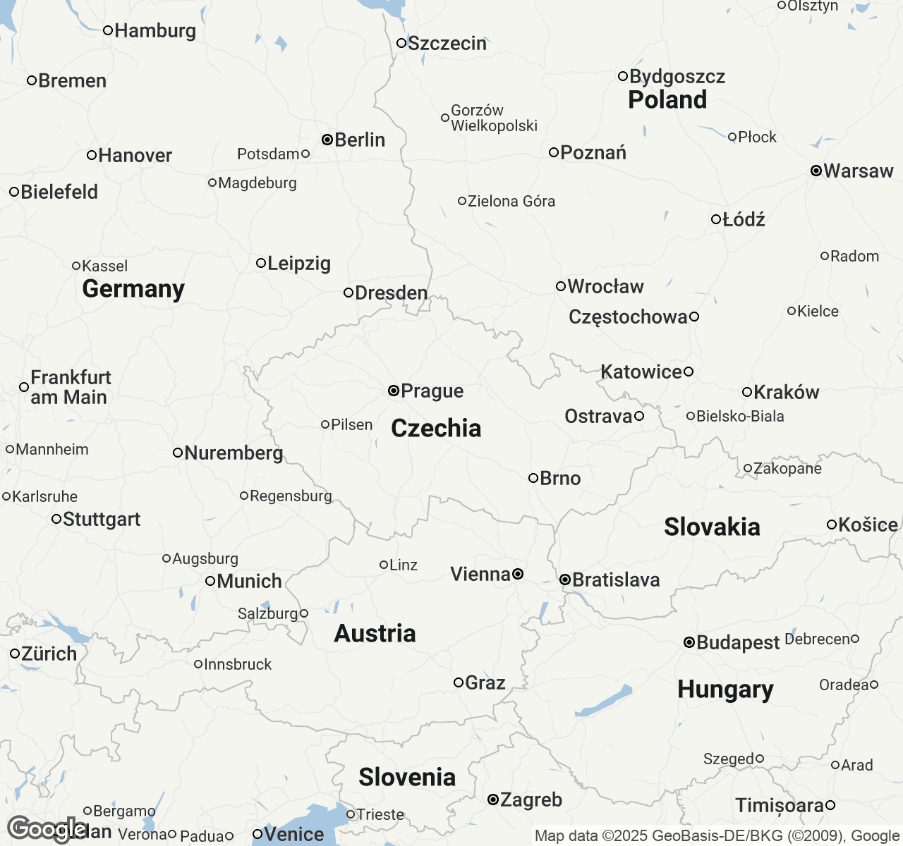 Map of Czechia